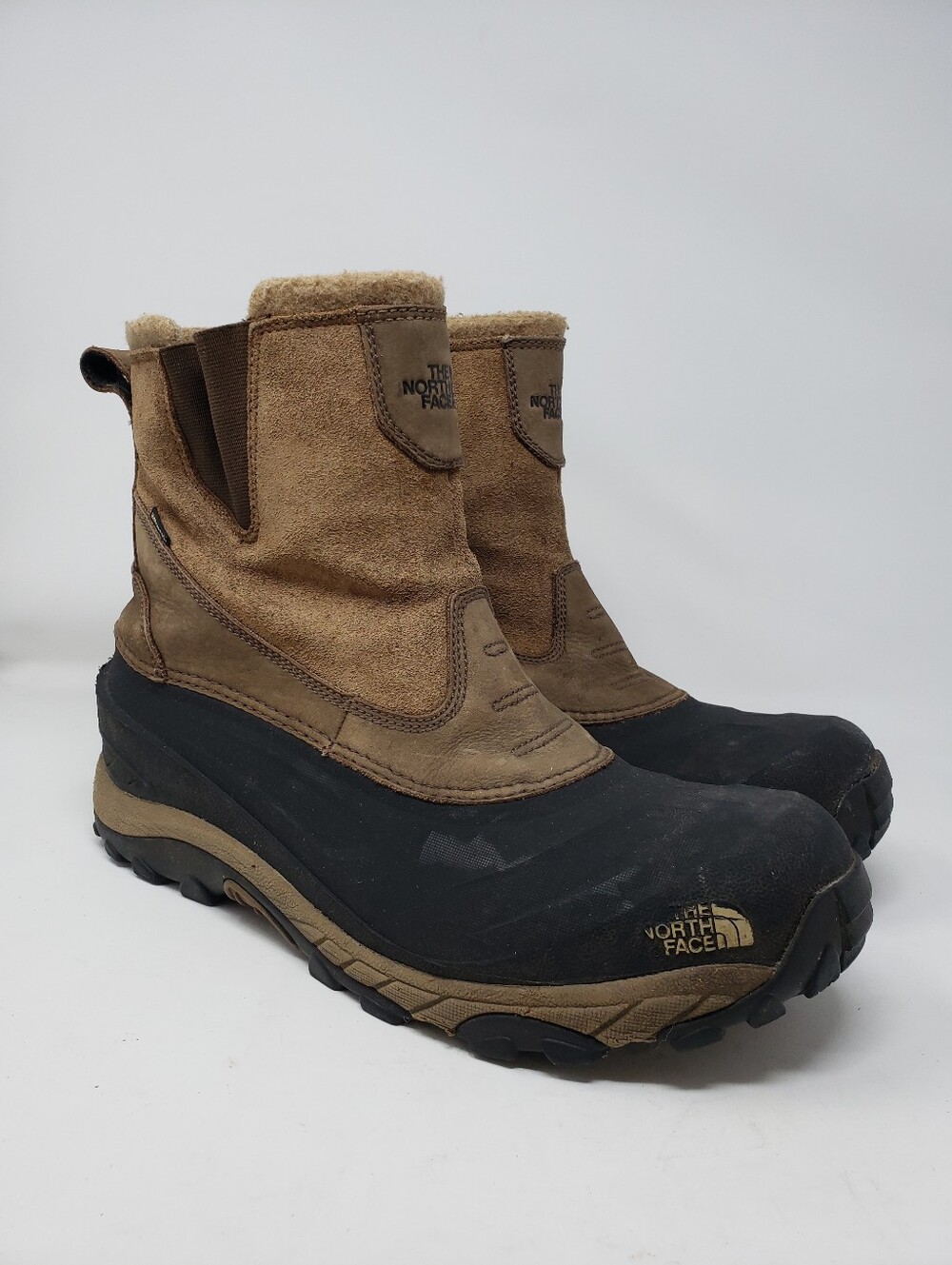 The North Face Chilkat III Pull-On Waterproof Winter Boots Brown Men's Size 14